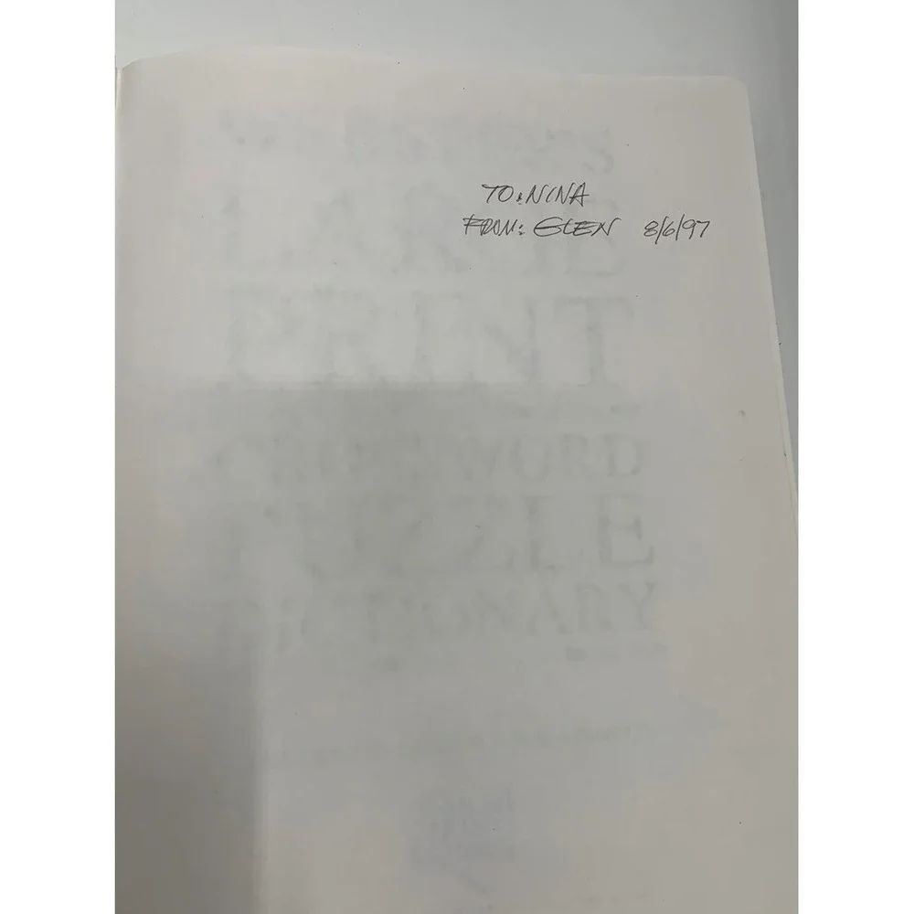 Crossword Puzzle Dictionary Websters Large Print 1994 Hardcover